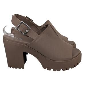 Y2K Chunky Platform Slingback Sandals Lug Sole Women 8.5M Boho Coquette Retro